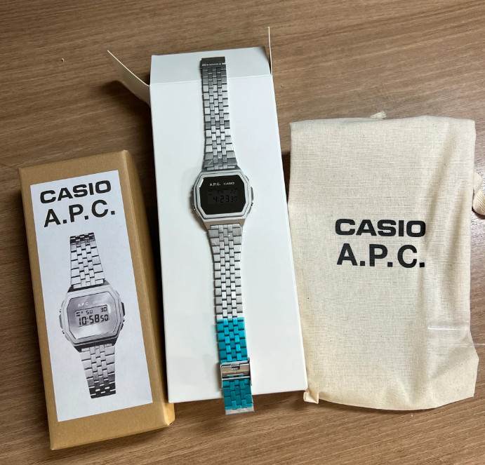 Casio x A.P.C. A1000ACD-7 Limited Edition Stainless Steel Digital Watch