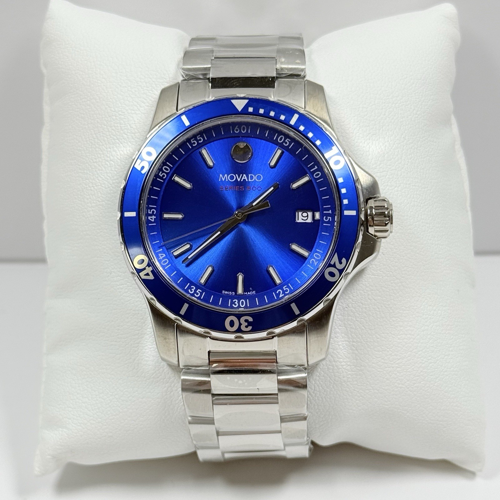 Movado Series 800 2600137 Blue Dial Silver Tone Stainless Steel 40mm Men’s Watch