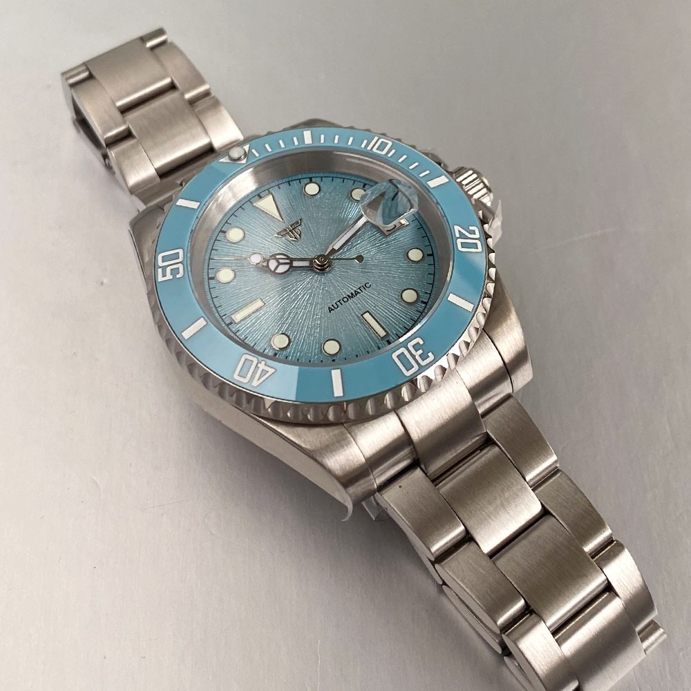 40mm Tandorio Texture Gradient Gray BLue Green Dial Miyota Automatic Mens Watch