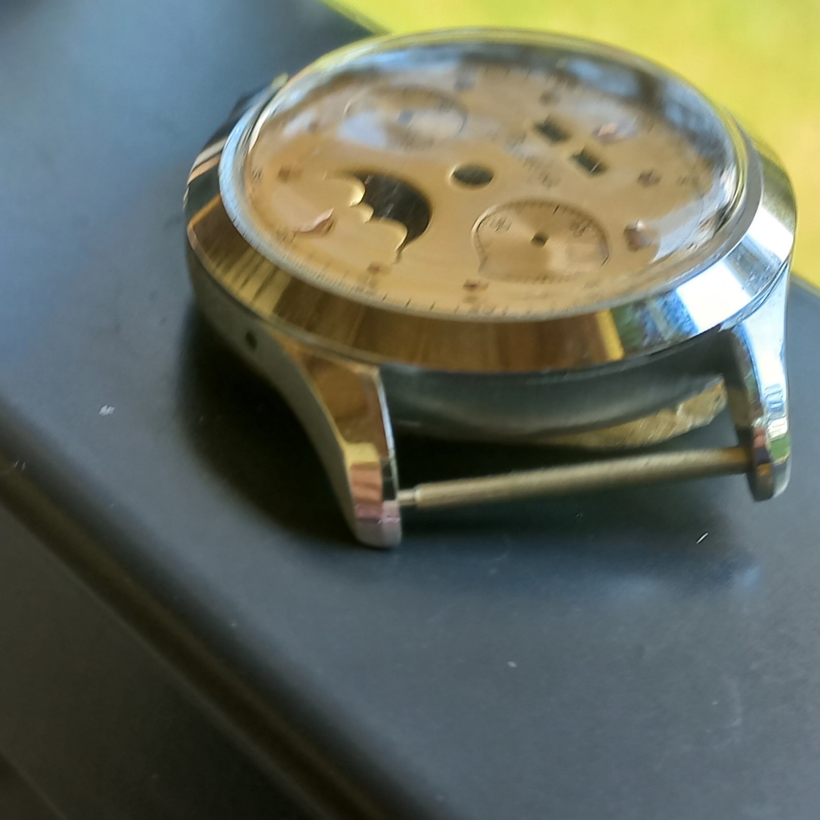 NOS VINTAGE BREITLING TRIPLE DATE MOONPHASE CHRONOGRAPH WATCH CASE DIAL 1950..