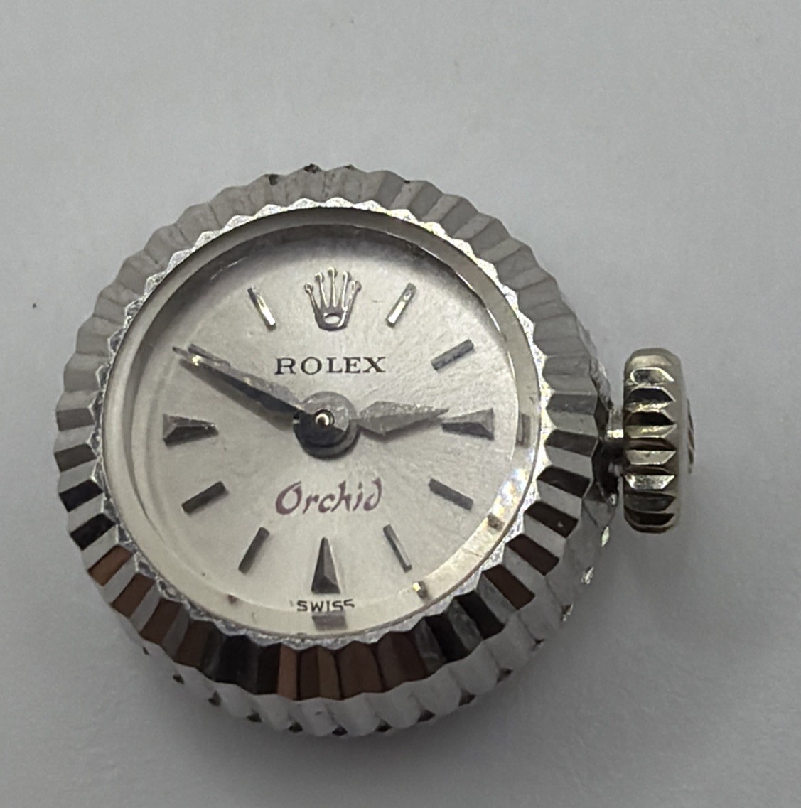 Rolex Orchid Depose 18k White Gold Manual Wind 15mm Watch Runs