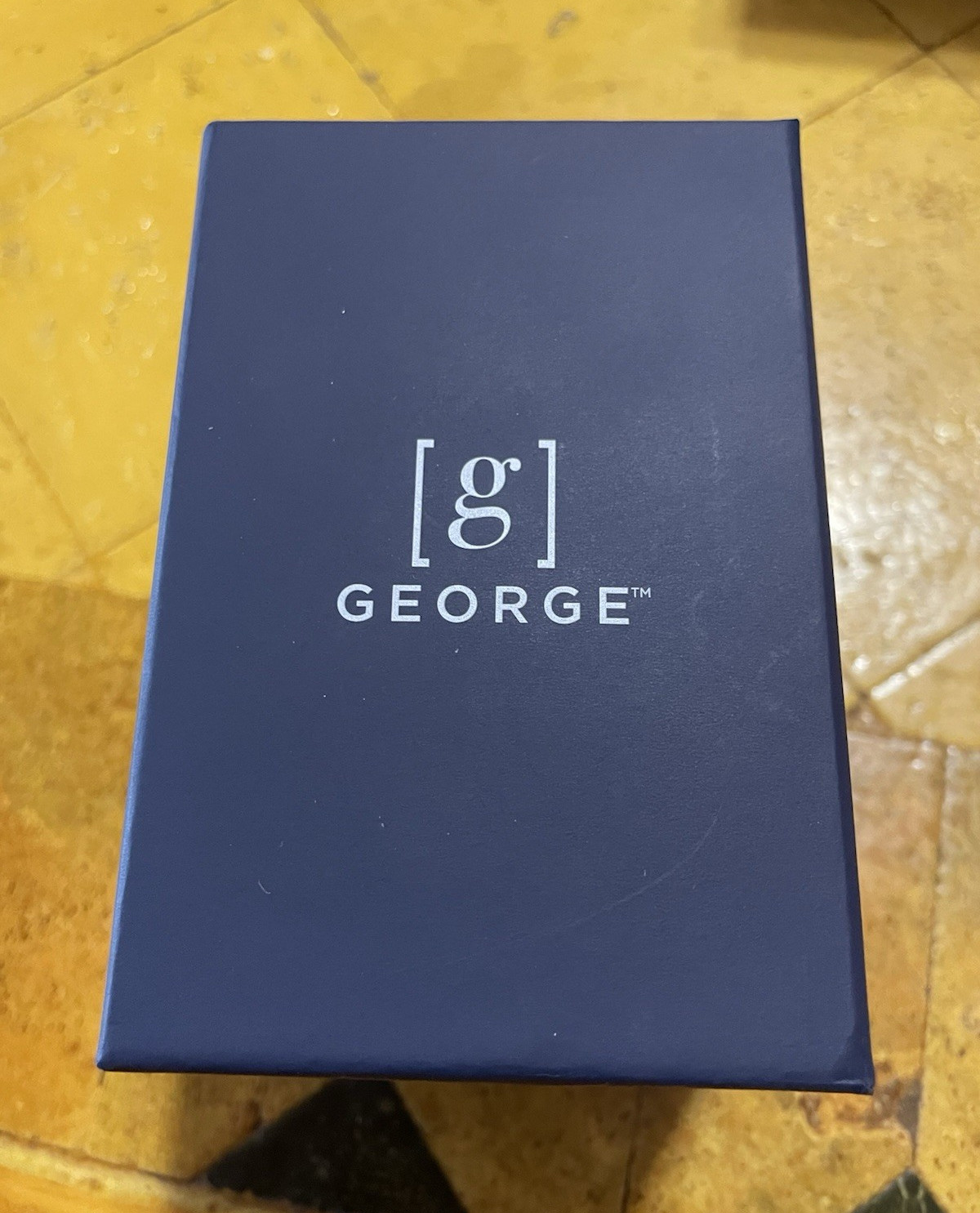 George Men’s Quartz Accuracy Watch Blue Dial, Brown Leather Strap 42mm