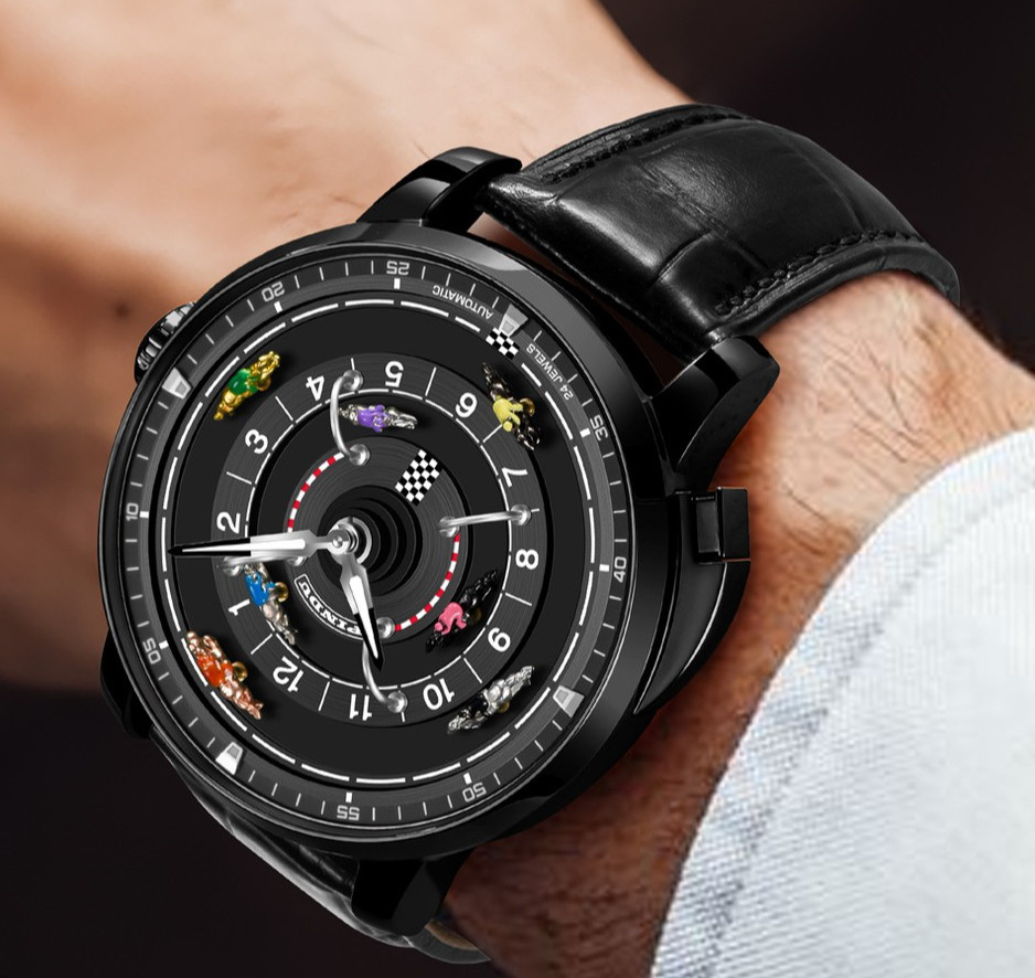 PINDU Men’s Mechanical Watch – Horse Racing Dial Sapphire Glass 5ATM Waterproof