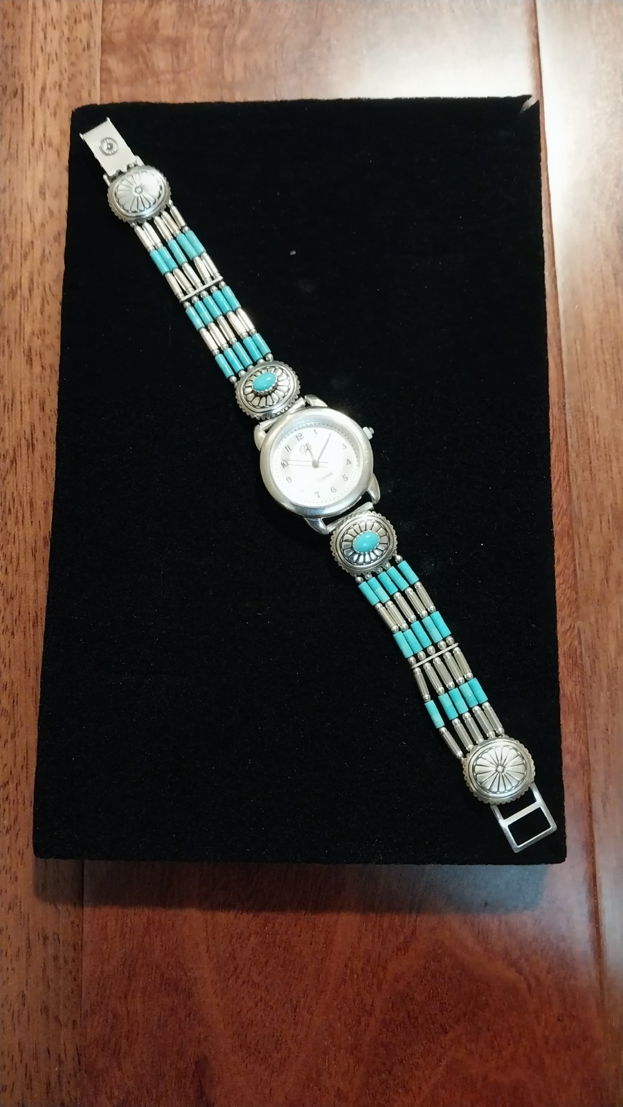 CAROLYN POLLACK WATCH VINTAGE TURQUOISE STERLING .925 SOUTHWESTERN STYLE