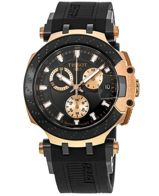 TISSOT T-Race T115.417.37.051.00 Black Dial Rubber Strap Men’s Watch 43mm