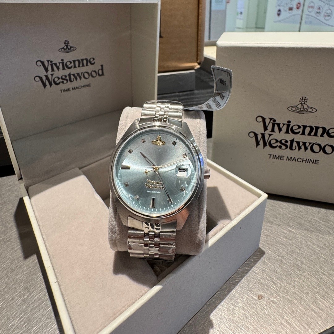 Vivienne Ice Blue Dial 37mm Silver Stainless Steel Men’s Quartz Wrist Watch