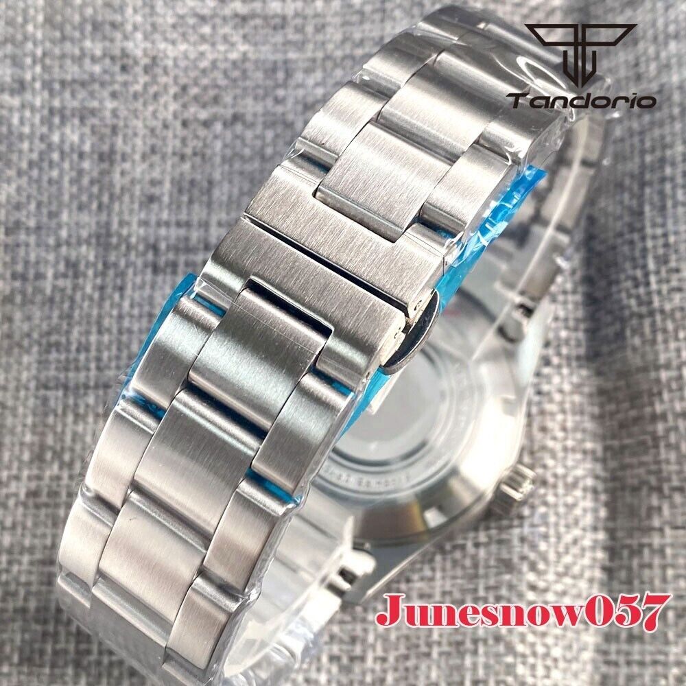 36MM Case Tandorio Green/Black/White Dial NH35 PT5000 Mechanical Men Watch Steel