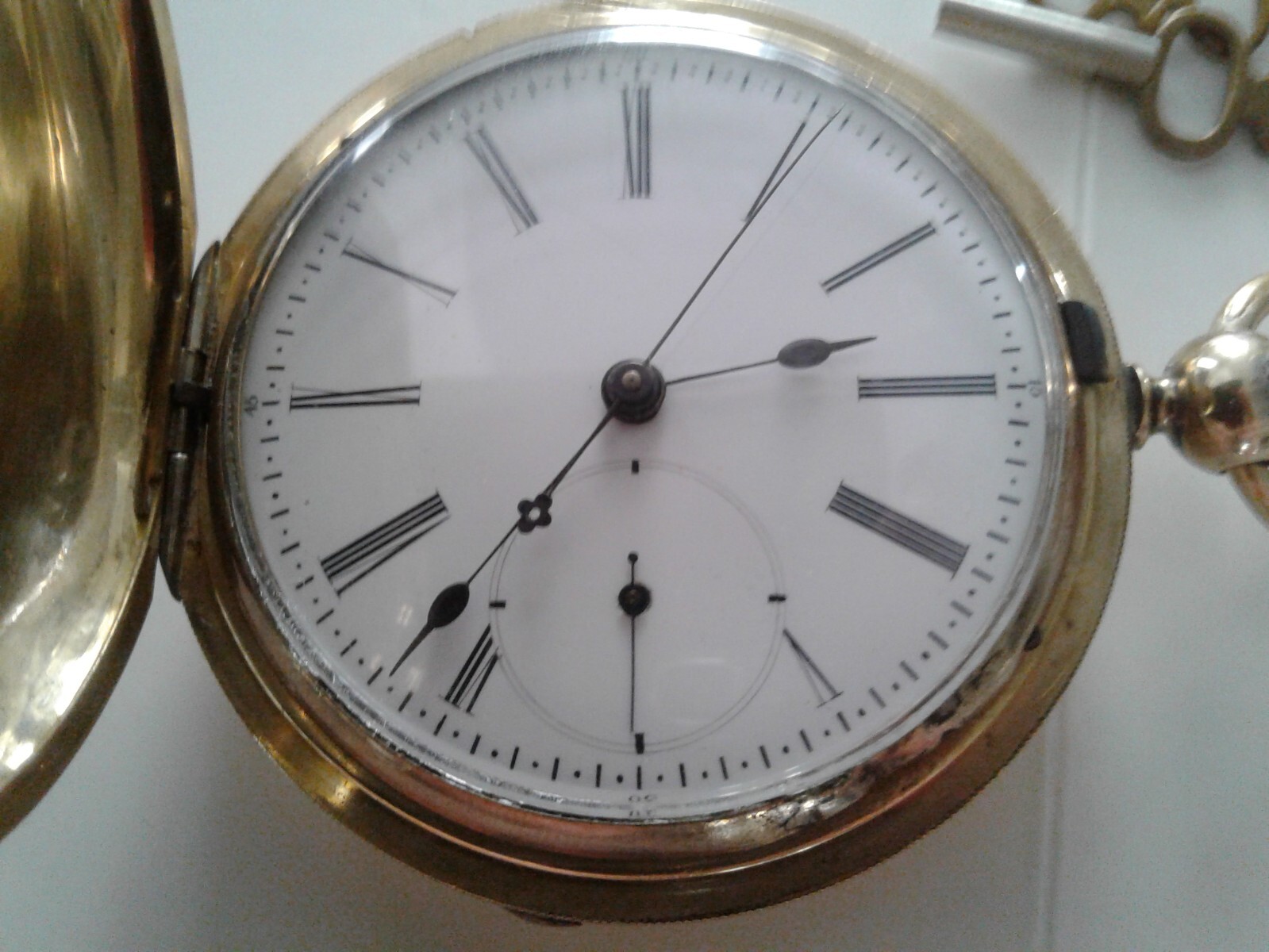 CHINESE DUPLEX 1859 T. ROSS.CO 18K.HEAVY G. plated HUNTER CASE POCKETWATCH RUNS