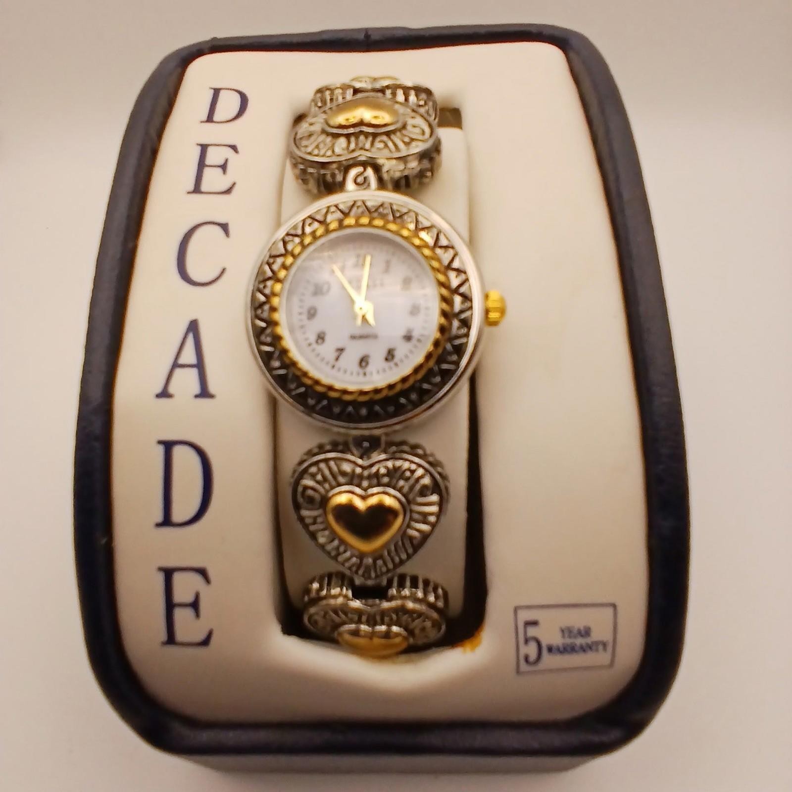Decade Elegant Heart Detailed Bangle Women’s Watch in a two-tone
