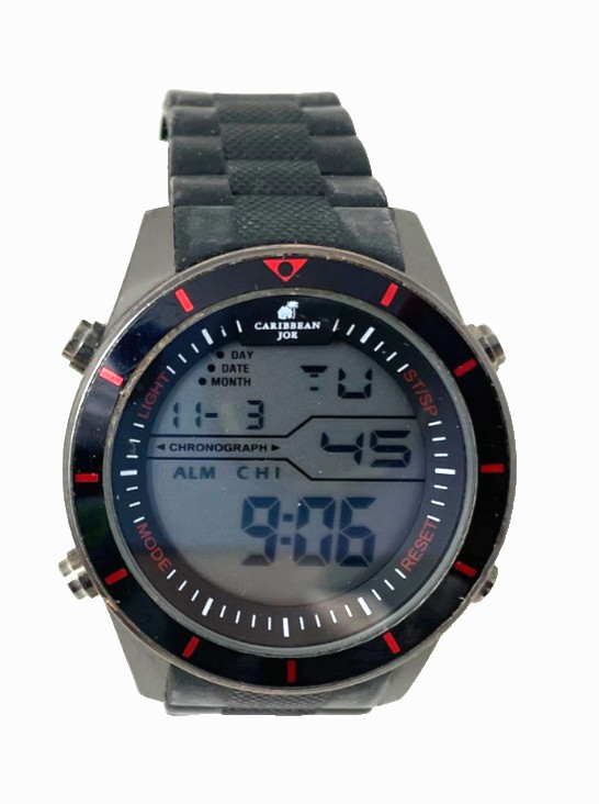 Caribbean Joe CJ7070GU Men’s Quartz Wristwatch Black Gray Sport Watch | NEW Batt