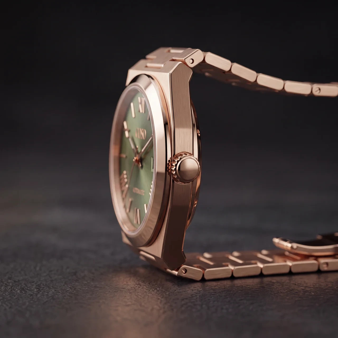 COSO Tolaris Automatic Green Dial Rose Gold Roman Numerals Full Rose Gold