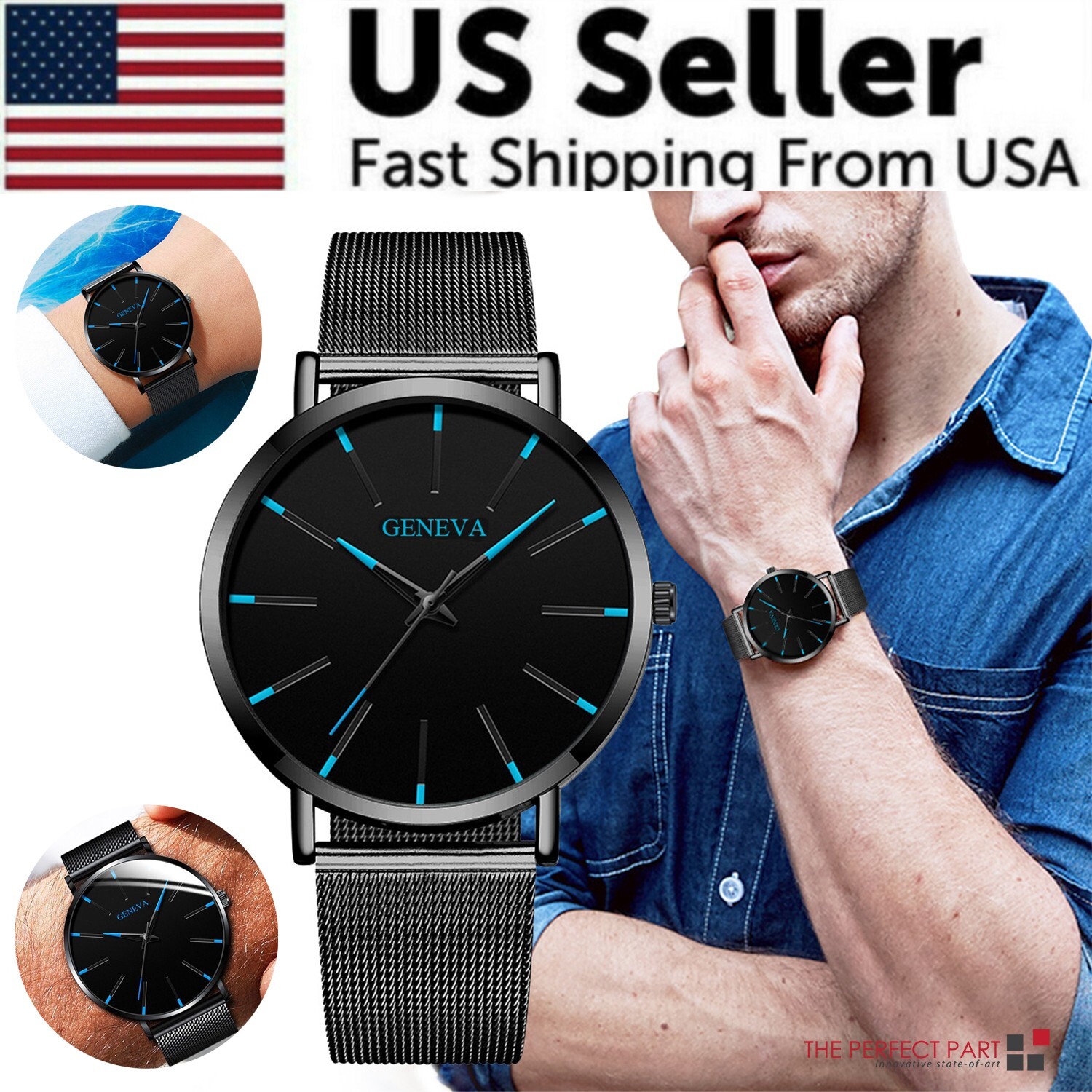 Waterproof Men’s Watch Stainless Steel Quartz Luminous Classic Watches Business