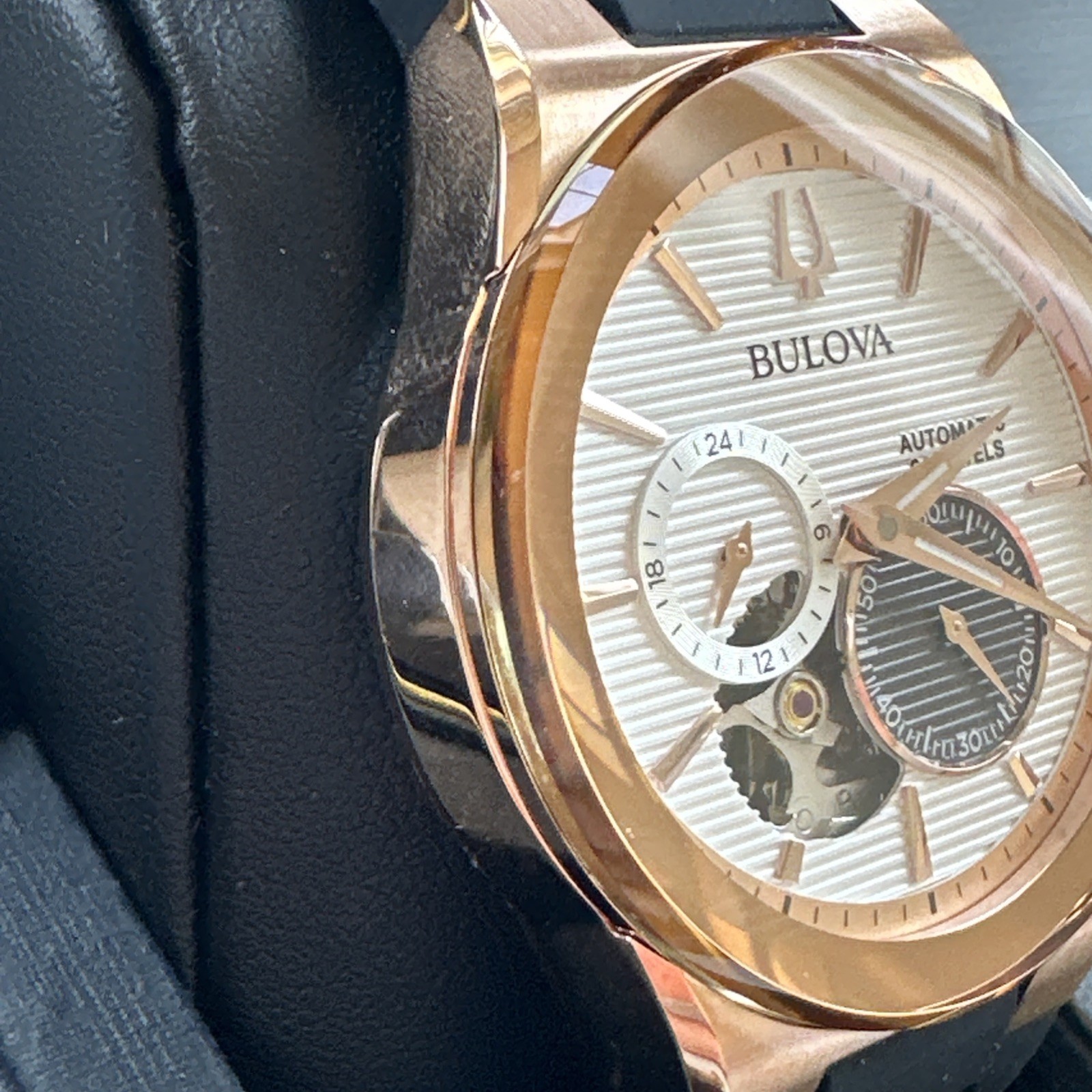 Bulova Men’s Millennia Automatic Black Silicone Latin Grammy Watch 38MM 97A186