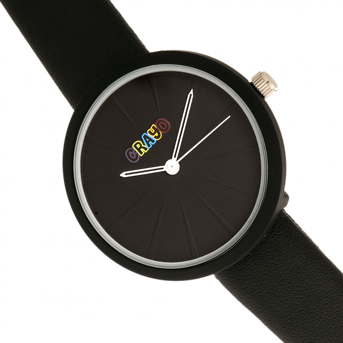 Crayo Blade Black Leatherette Strap Unisex Watch CRACR5402