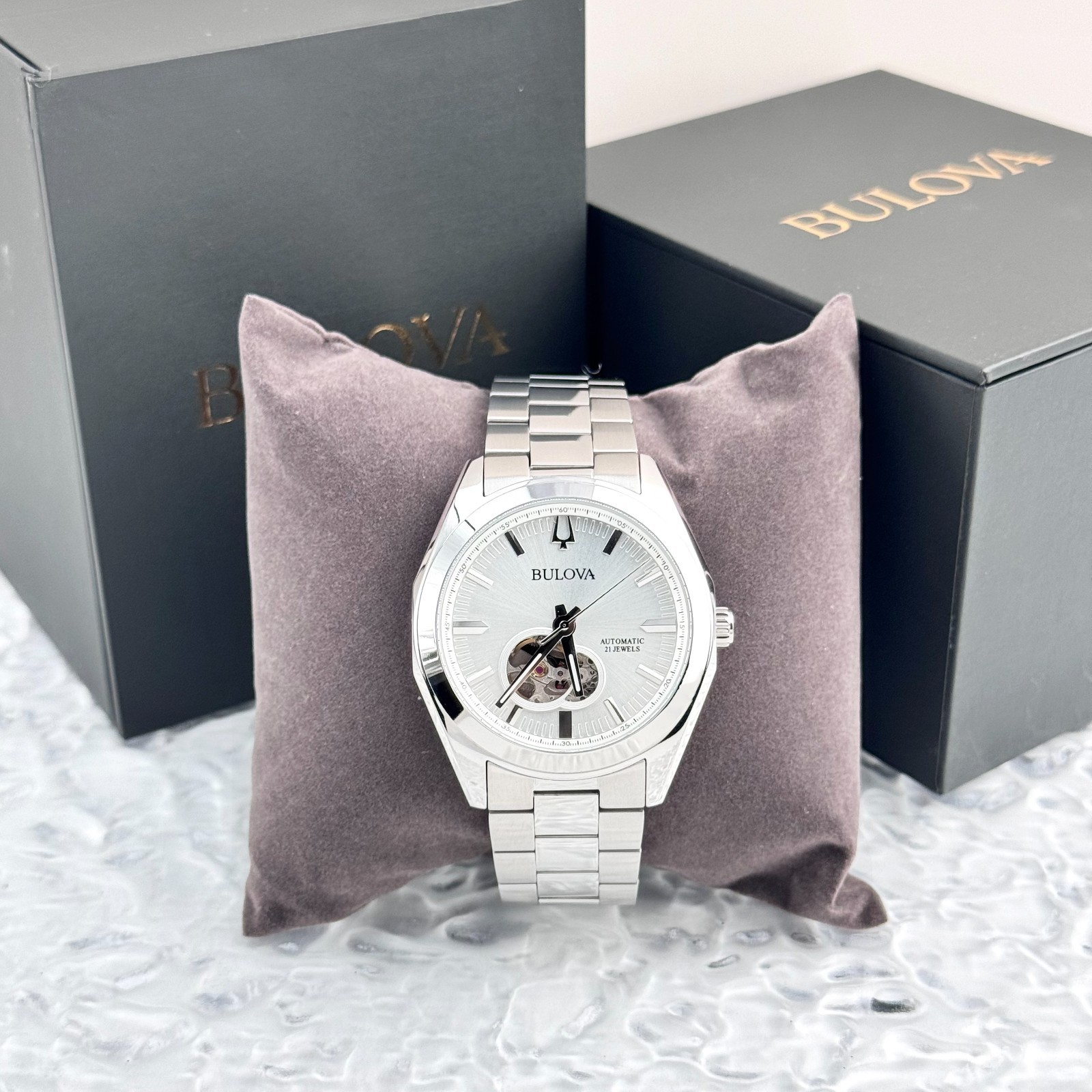 Bulova Classic Surveyor Automatic Silver Stainless Steel Men’s Watch 96A274