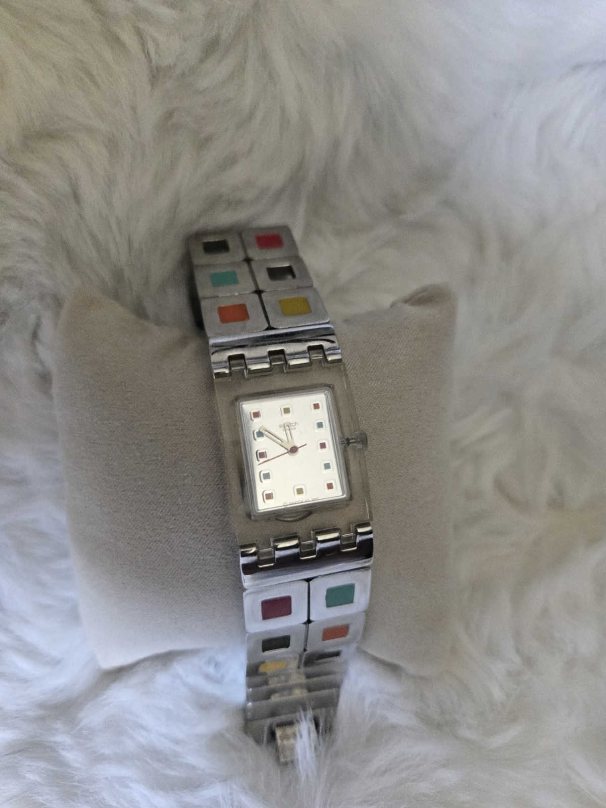 Swatch Full Empty Irony Watch Multicolor Womens 29mm 2002 New Battery 6.5″ a50