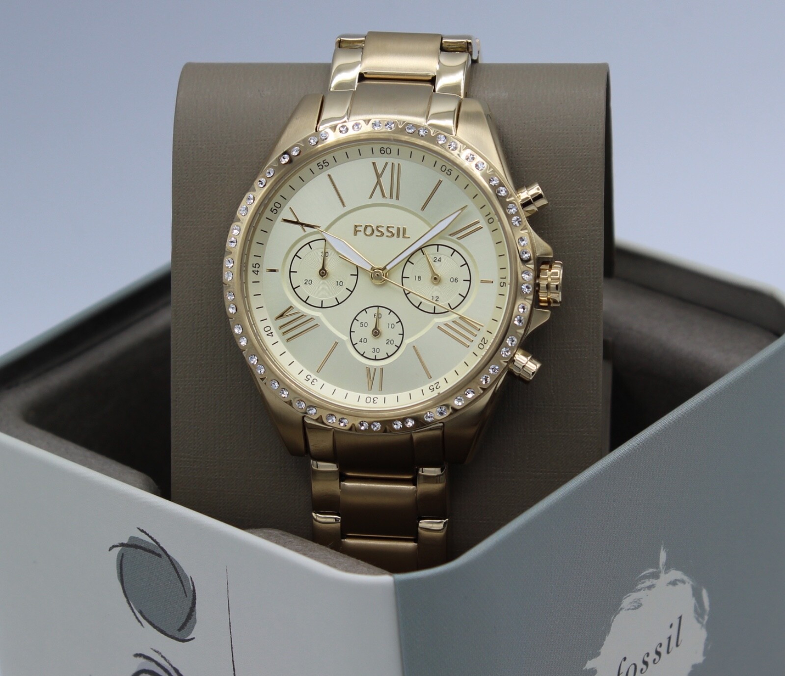 Fossil Modern Courier Crystals Chrono Gold Women’s BQ3378 Watch