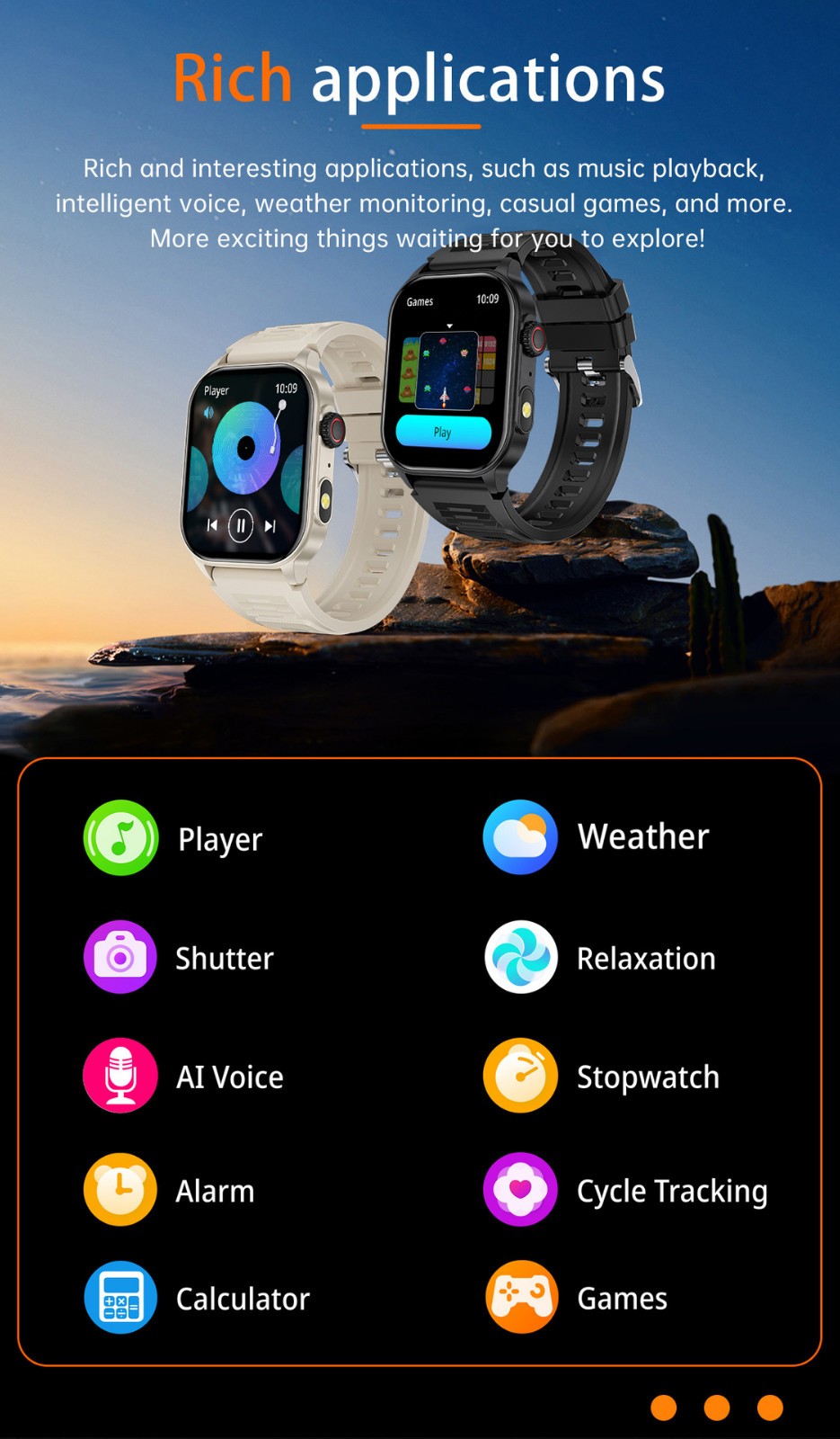 Men Smart Watch 2.01” Rectangle Sport Watch Health Monitor Call Reminder Watch