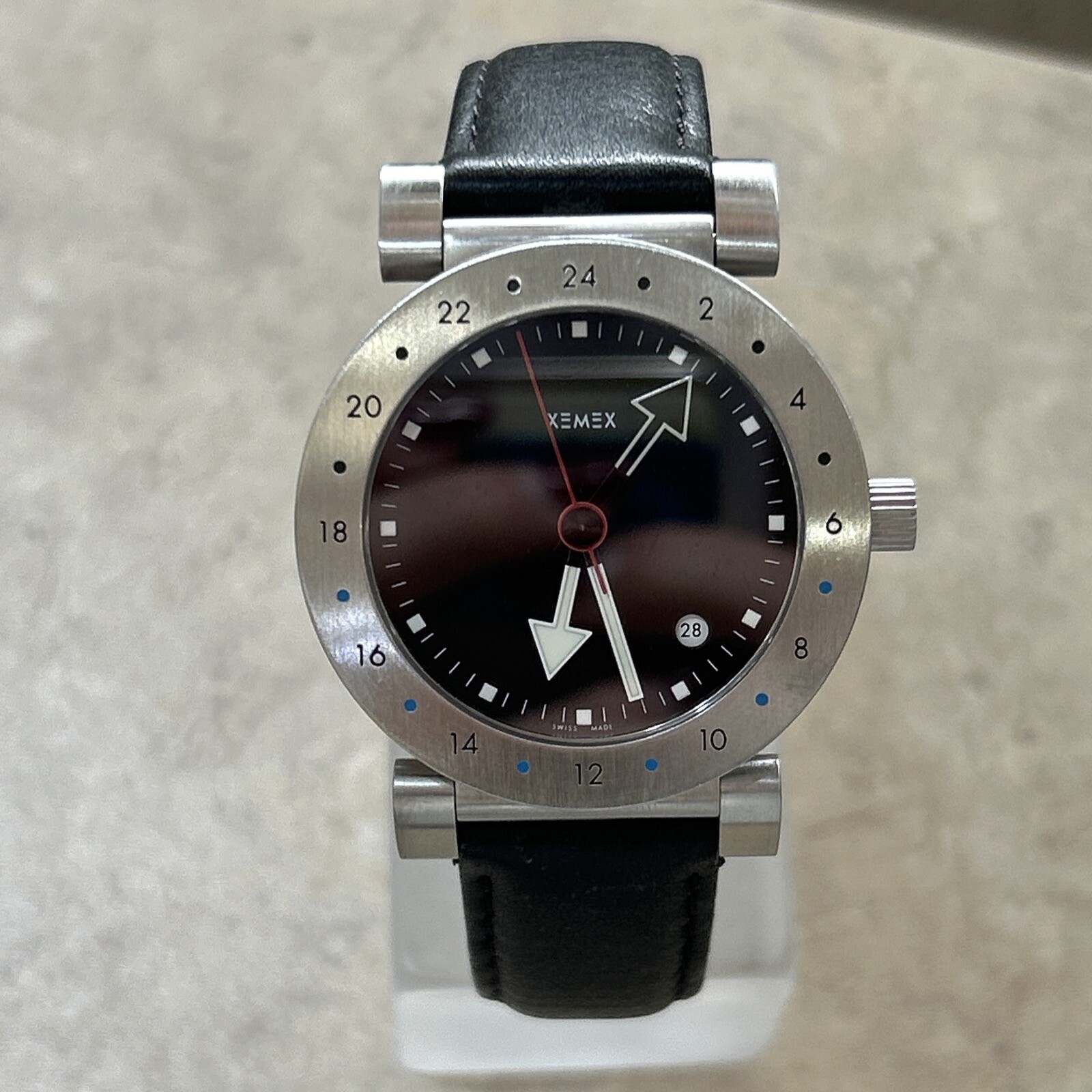 New Xemex Men’s Stainless Steel Swiss Made Black Watch