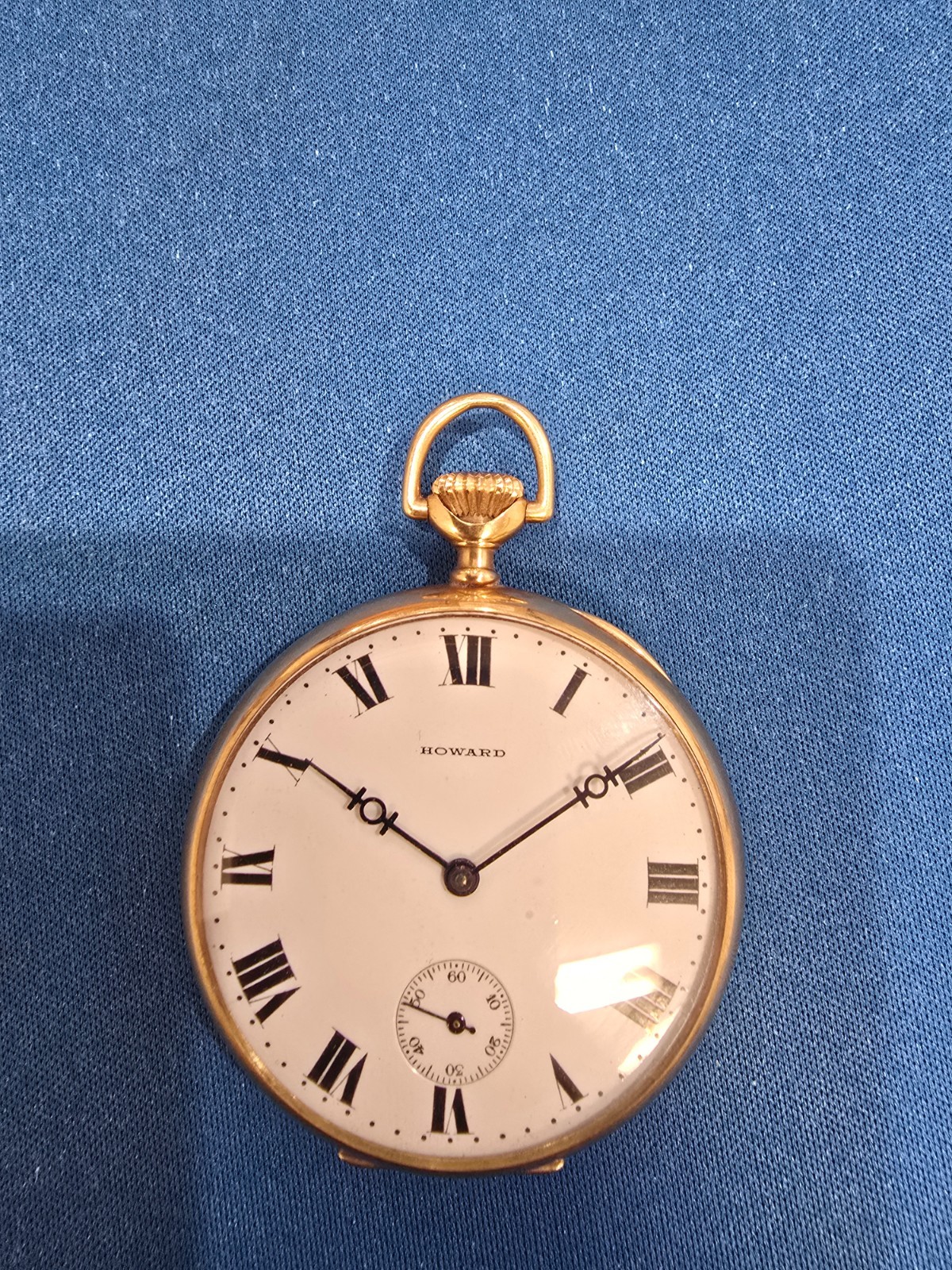 14K Yellow Gold Vintage E. Howard Watch Co. Open Face 17 Jewel Pocket Watch 45mm