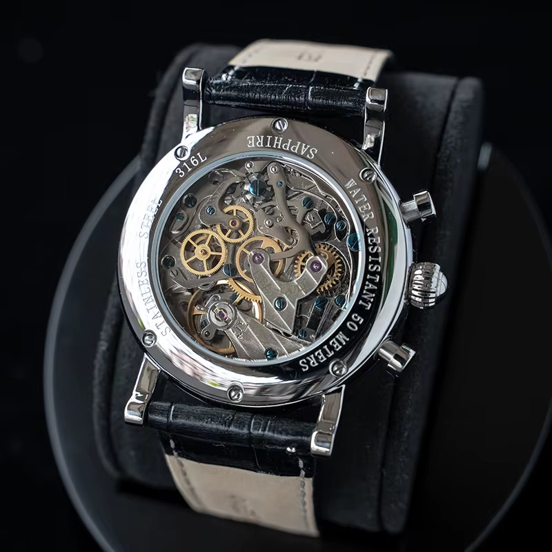 Sugess MoonPhase Chronograph 40mm Cream Dial ST1908 Mechanical Saphire Watch