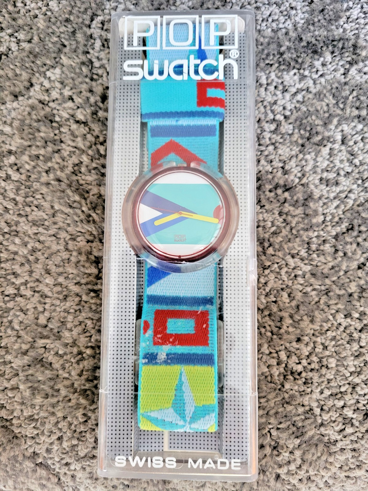Vintage 1990 POP Swatch Watch PWR105 Caleidoscope with box and instruction sheet