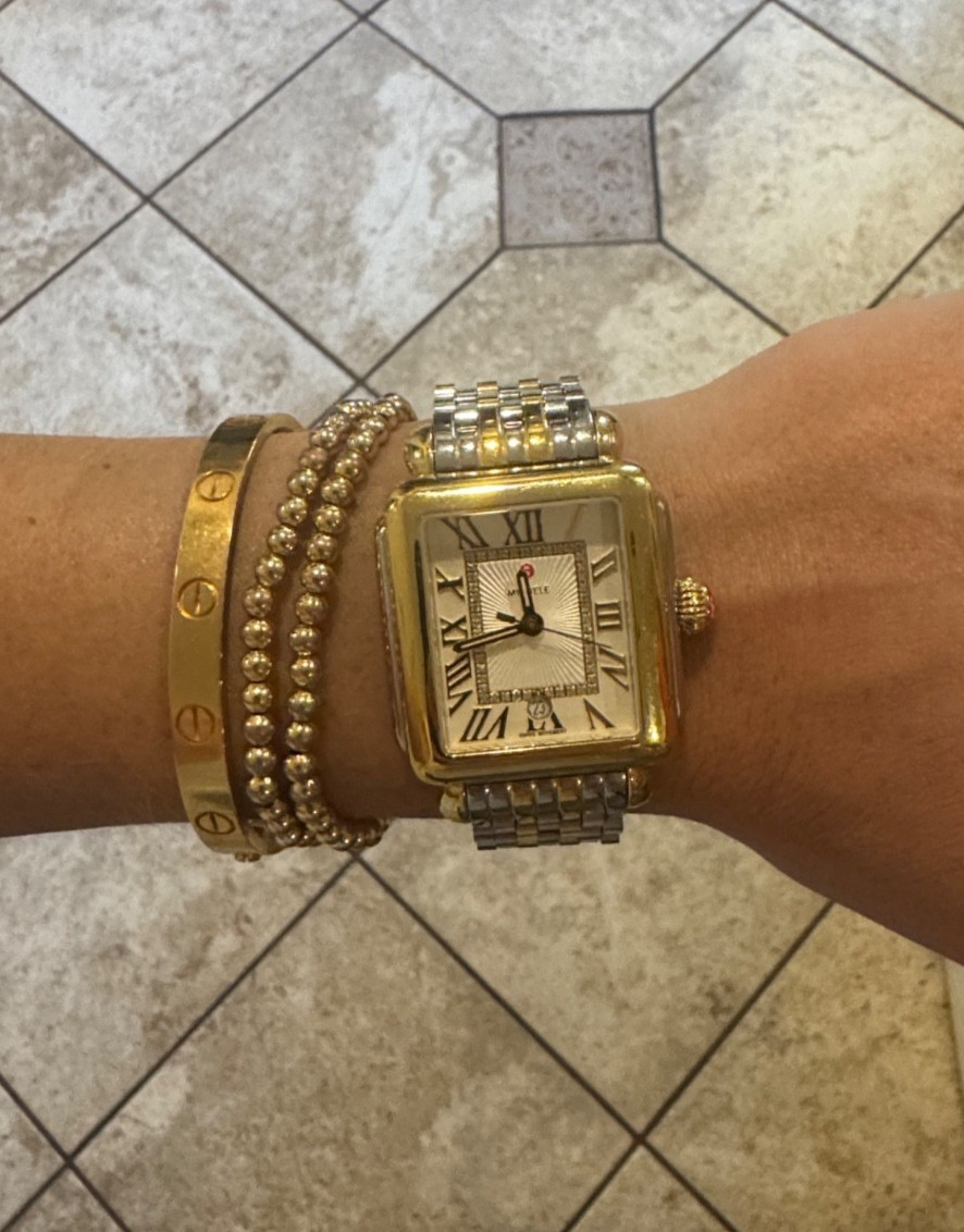 Michele watch gold silver women diamond
