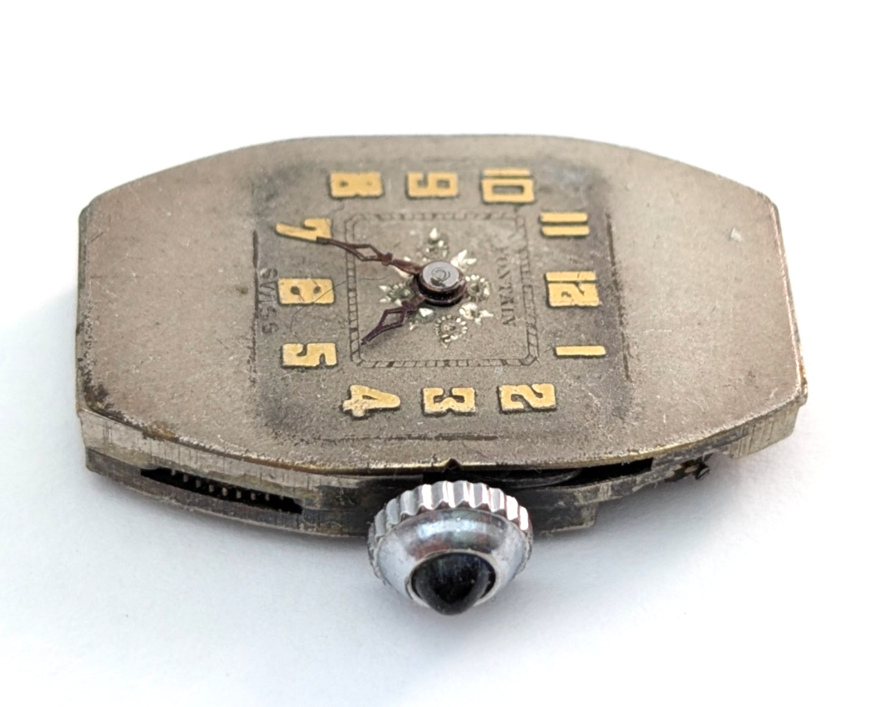 Vintage FONTAIN Helbros 10A 6j Art Deco Ladies 15mm Watch Movement PARTS REPAIR