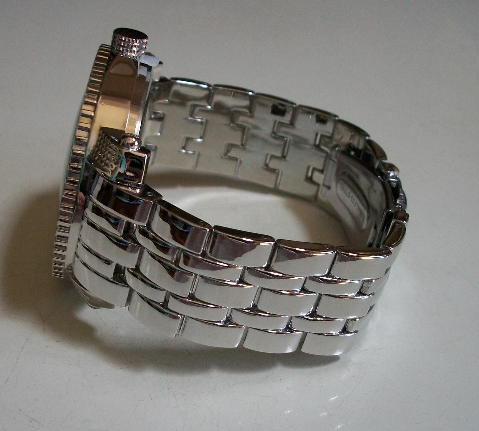 Men’s Techno King Silver Finish Clear Stone Fashion Dressy Hip Hop Watch
