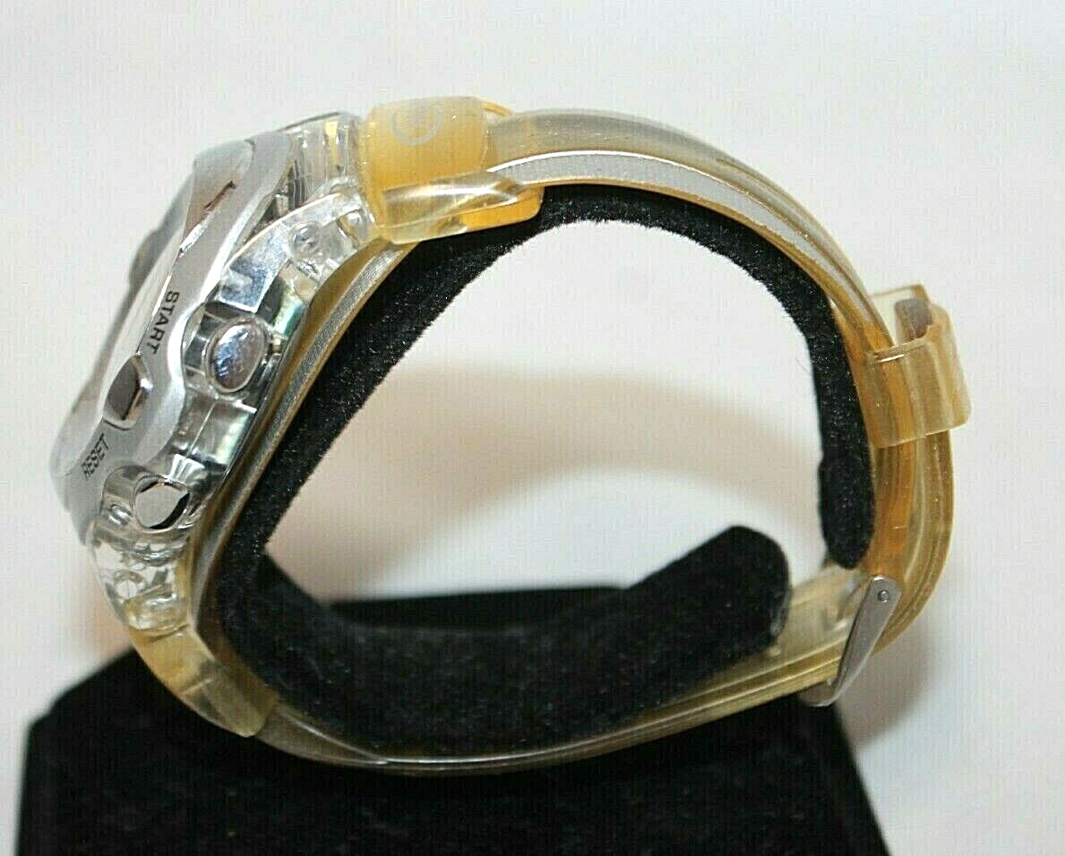 TGHK AW91-240 SILVER & CLEAR COLORED RUBBER BRACELET WATCH ATHLETIC WATER RESIST