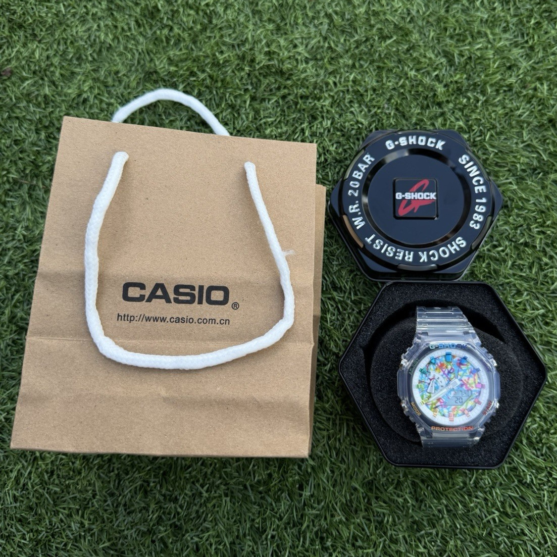 Casio G-SHOCK Clear Resin Analog-Digital Quartz Shock Resistant 200m w/ Box