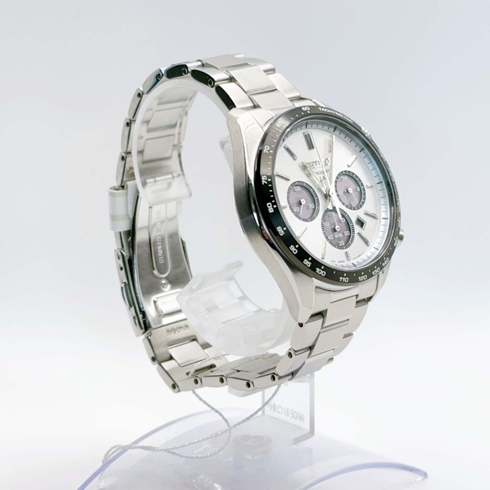 SEIKO SELECTION SBPY165 Panda Solar Chronograph Men’s Watch White Face Japan