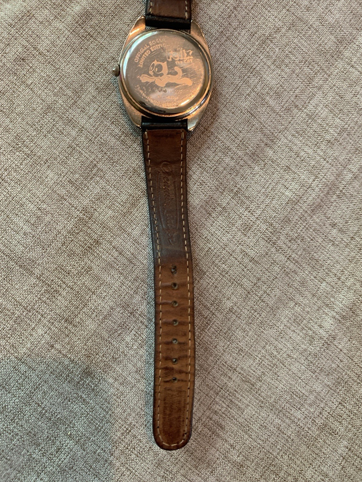 Fossil Felix the Cat Limited Edition Quartz Watch Black Dial Black Leather