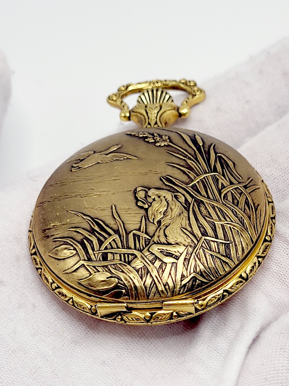 Rare 48mm [MINT] Andre Rivalle Vintage Incabloc Gold Ton Swiss Made Pocket Watch