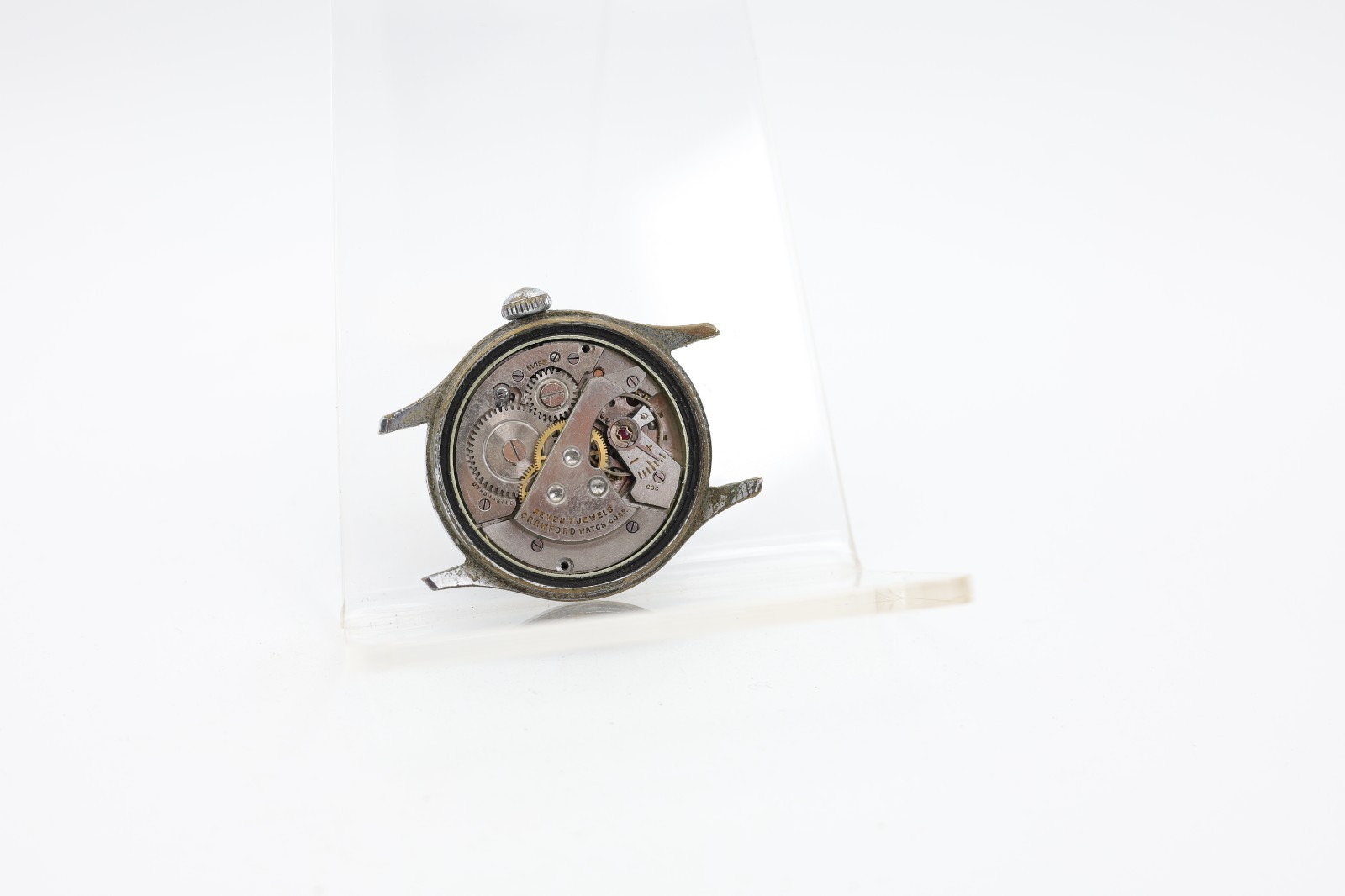CRAWFORD MILITARY SWISS 7j WRIST WATCH 32mm 15mm LUG FOR REPAIR (LQ)