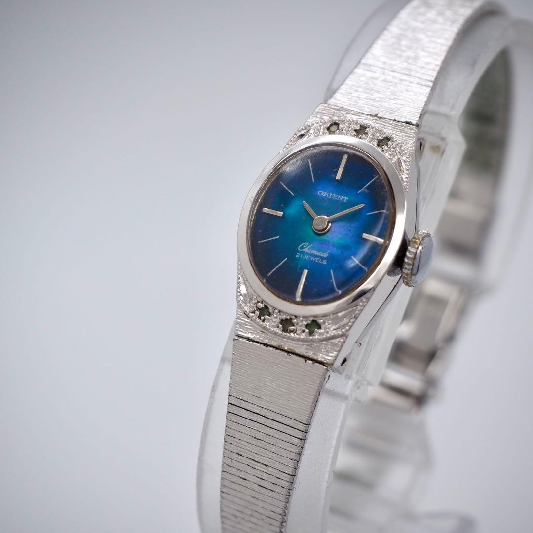 Orient WGP Manual Wind Ladies Watch Blue Shell Timepiece wrist 17cm/6.7in