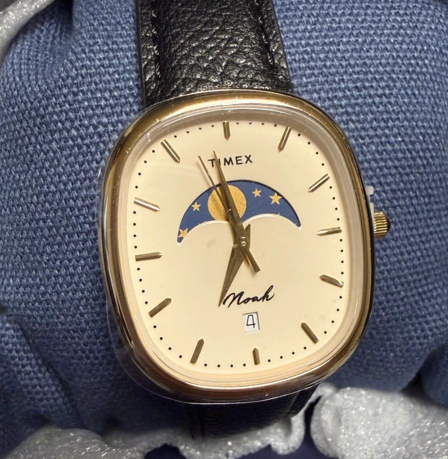 Timex x Noah Oval Moon Phase Watch Black Gold Limited Edition New