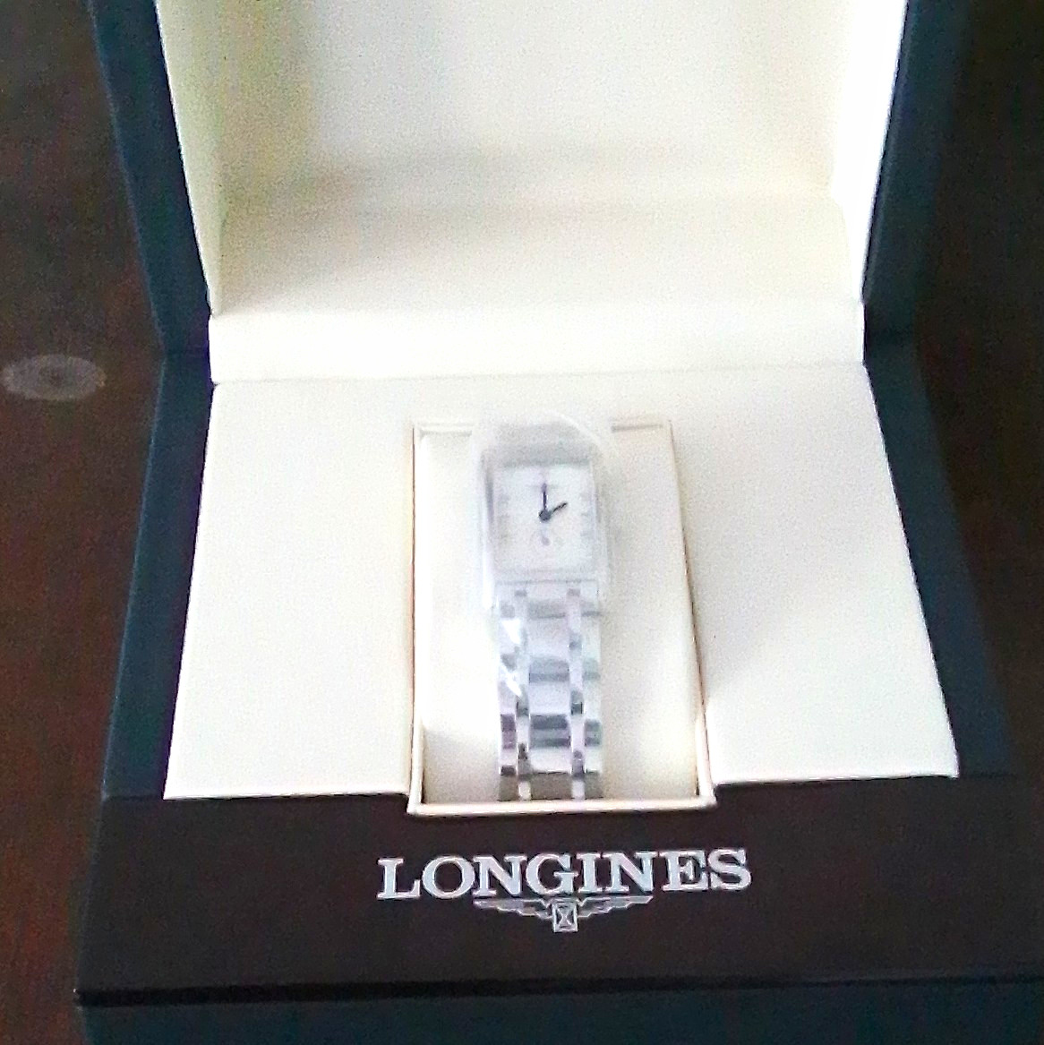 Longines DolceVita Women’s 23mm Rectangle Quartz Silver Bracelet White Dial