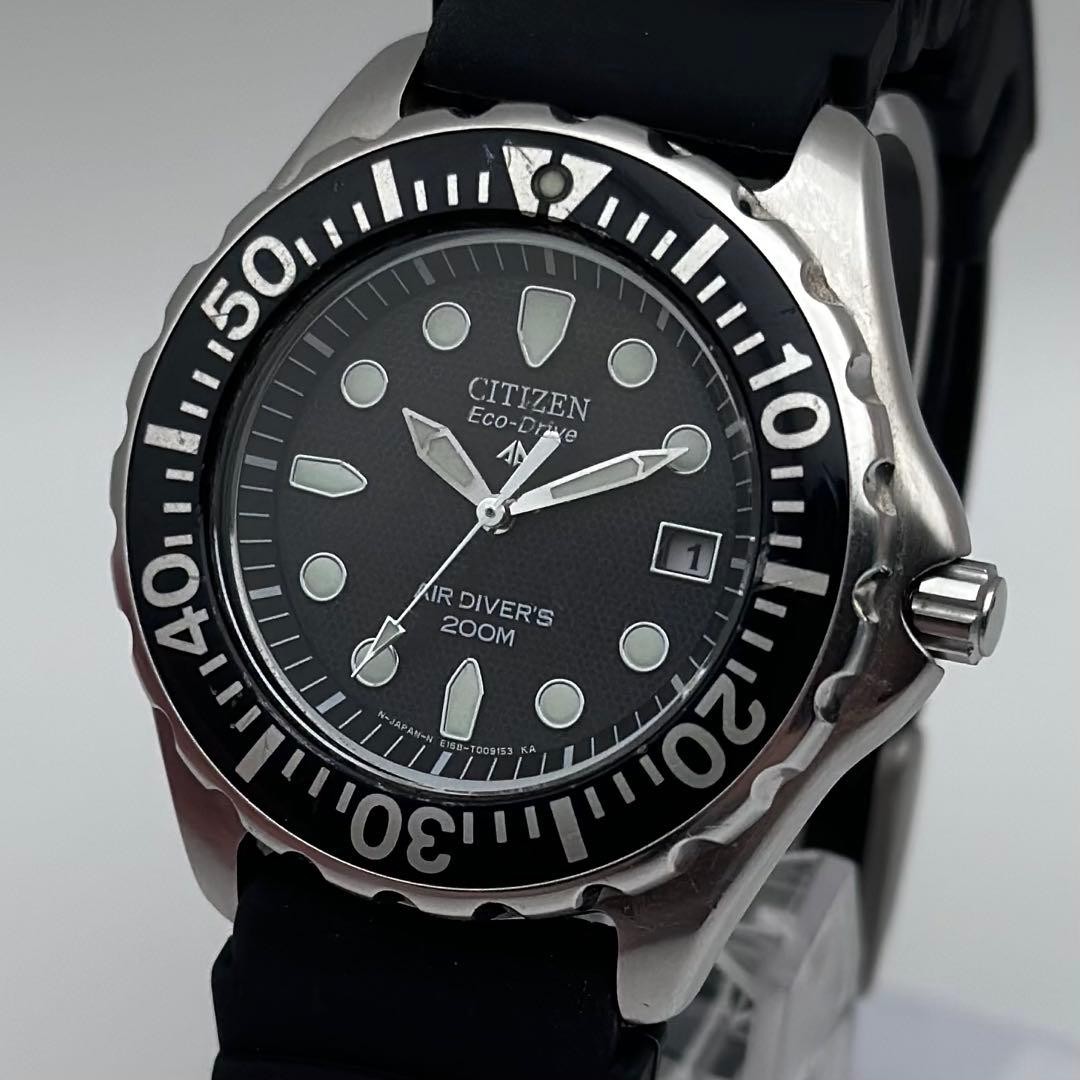 Citizen Promaster E168-T005446 Eco-drive Divers Watch Black Dial Rubber