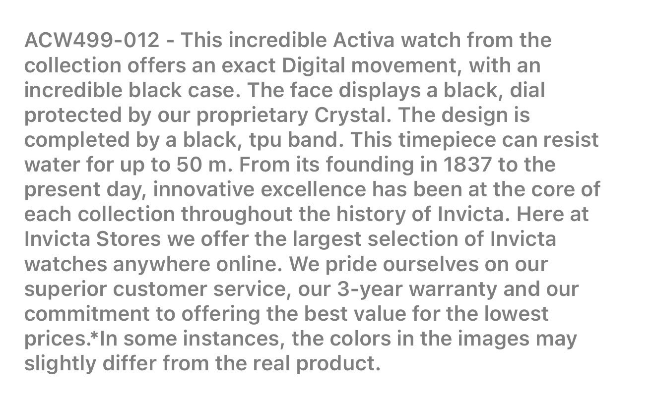 Activa Men’s Digital Analog-Digital Black Sport 50m TPU Band Wristwatch w/Box