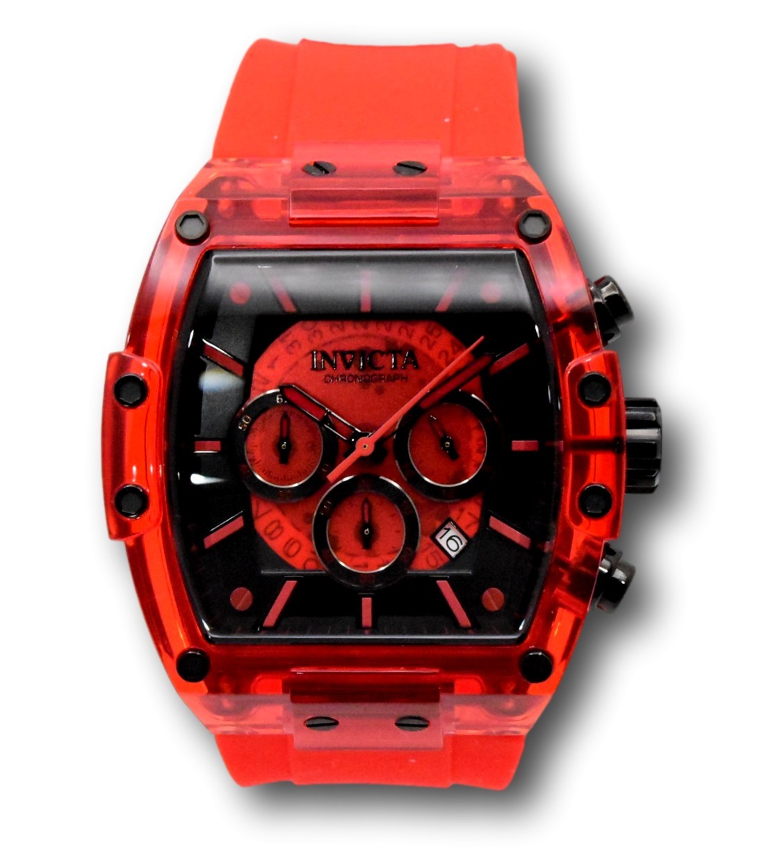 Invicta S1 Rally Diablo Men’s 48mm Clear Red Anatomic Dial Chrono Watch 44352