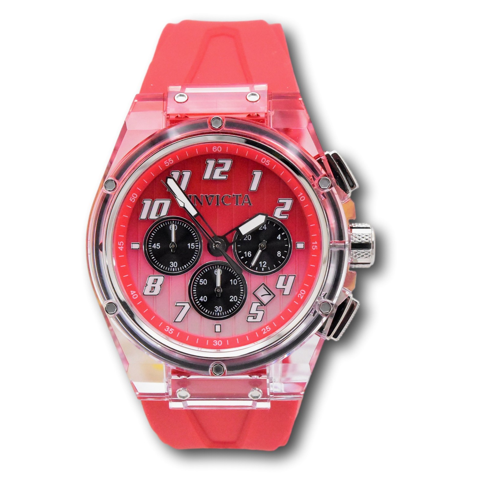 Invicta S1 Rally Prism Color Flip Men’s 44mm Red and Clear Chrono Watch 47349