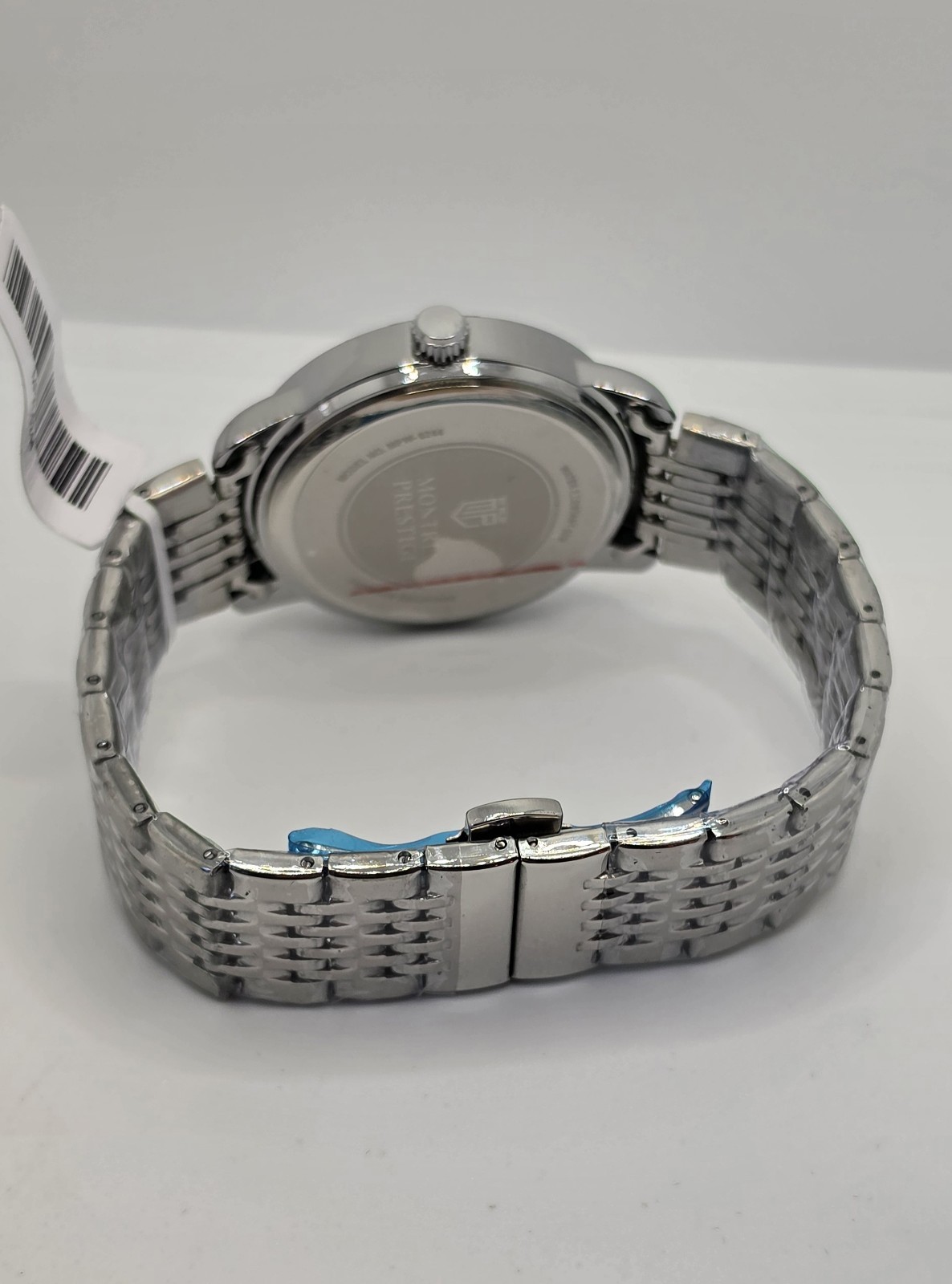 Montres Prestige MPW-0244 Men’s Watch Crystal Bezel Silver 46mm New Box Quartz