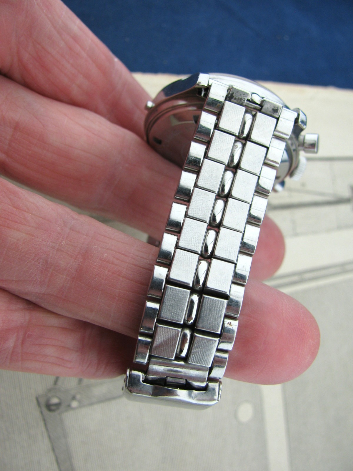 Wakmann Triple Date Calendar Chronograph Reverse Panda Dial Original Unpolished