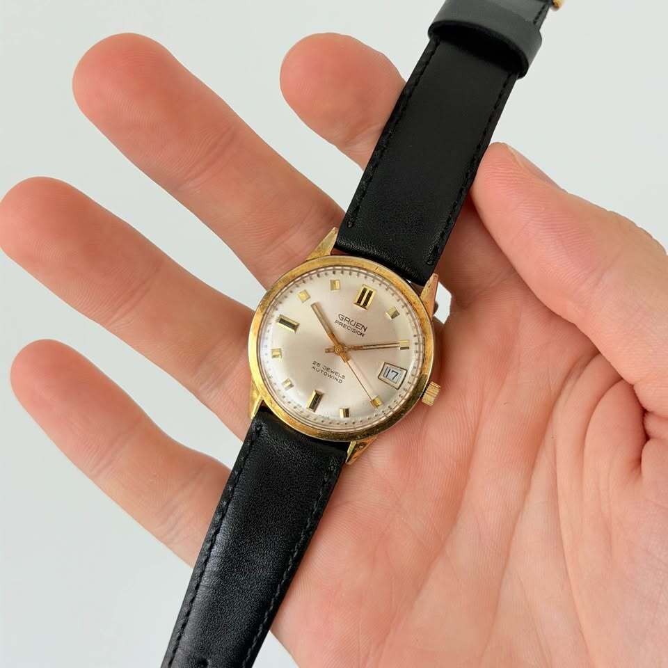 Vintage Gruen Precision Autowind Watch – 25 Jewels, Gold Tone, Date