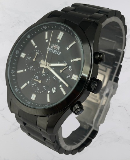 Refurbished All Black Orient Chronograph & 4 O’clock Date Quartz Men’s Watch