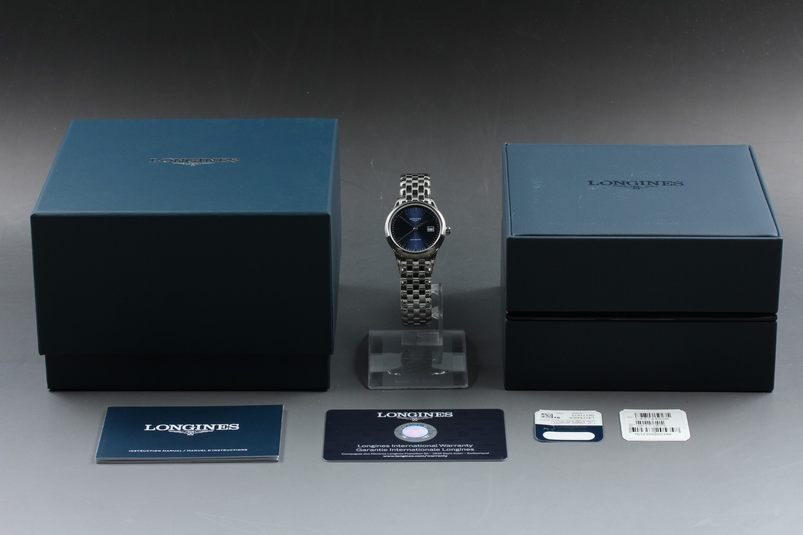 [w/Box] LONGINES Flagship L4.374.4.92.6 Royal Blue Date Auto SS Swiss Made Watch