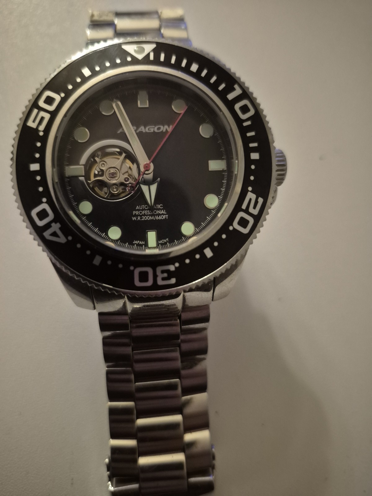 Aragon Ultra Open Heart 50mm Movement SII NH38A WR200M Automatic K1 A191