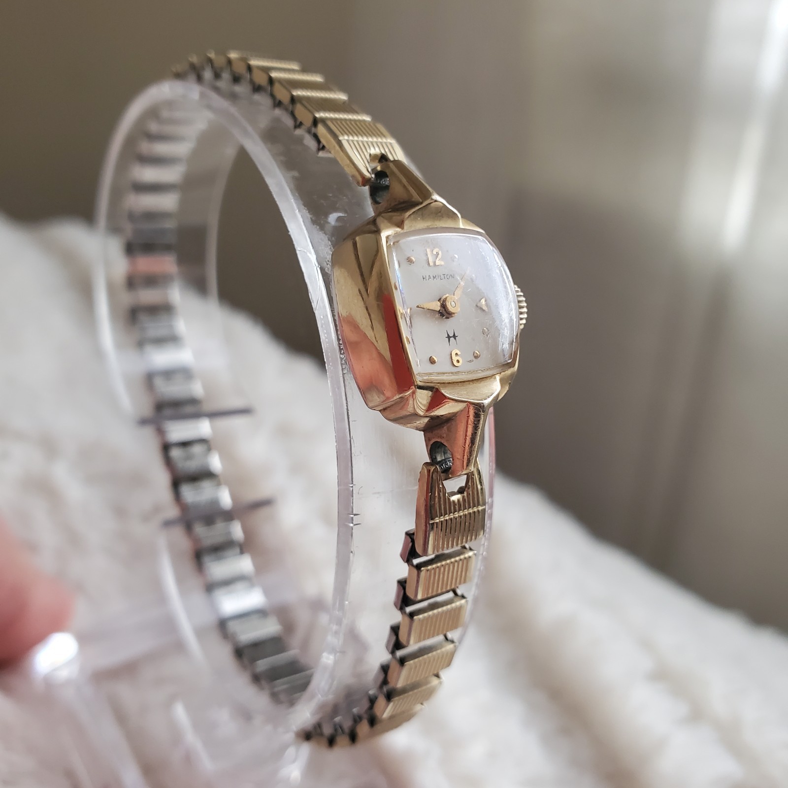 Vintage Hamilton Ladies Mechanical Watch 10K RGP Gold Filled Runs Mid-Century