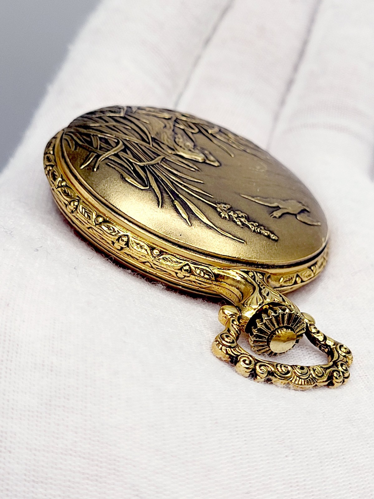 Rare 48mm [MINT] Andre Rivalle Vintage Incabloc Gold Ton Swiss Made Pocket Watch